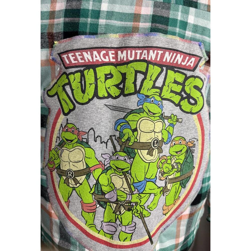 April‎ 25th Flannels Upcycled TMNT Jacket Wonder Nation XXL Youth Ti_the_Artiste
